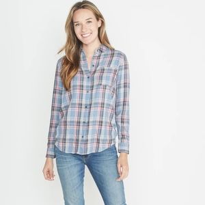 Marine Layer marigold plaid button down shirt